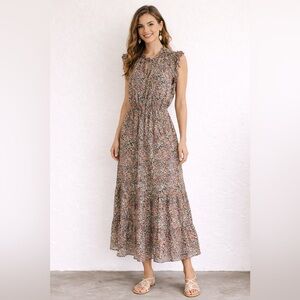 BB Dakota By Steve Madden Women's Sleeveless Printed Chiffon Midi Dress size M